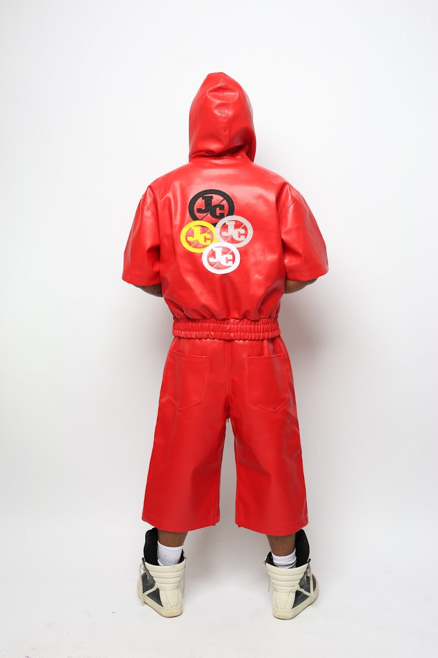 JADED RED LEATHER SET