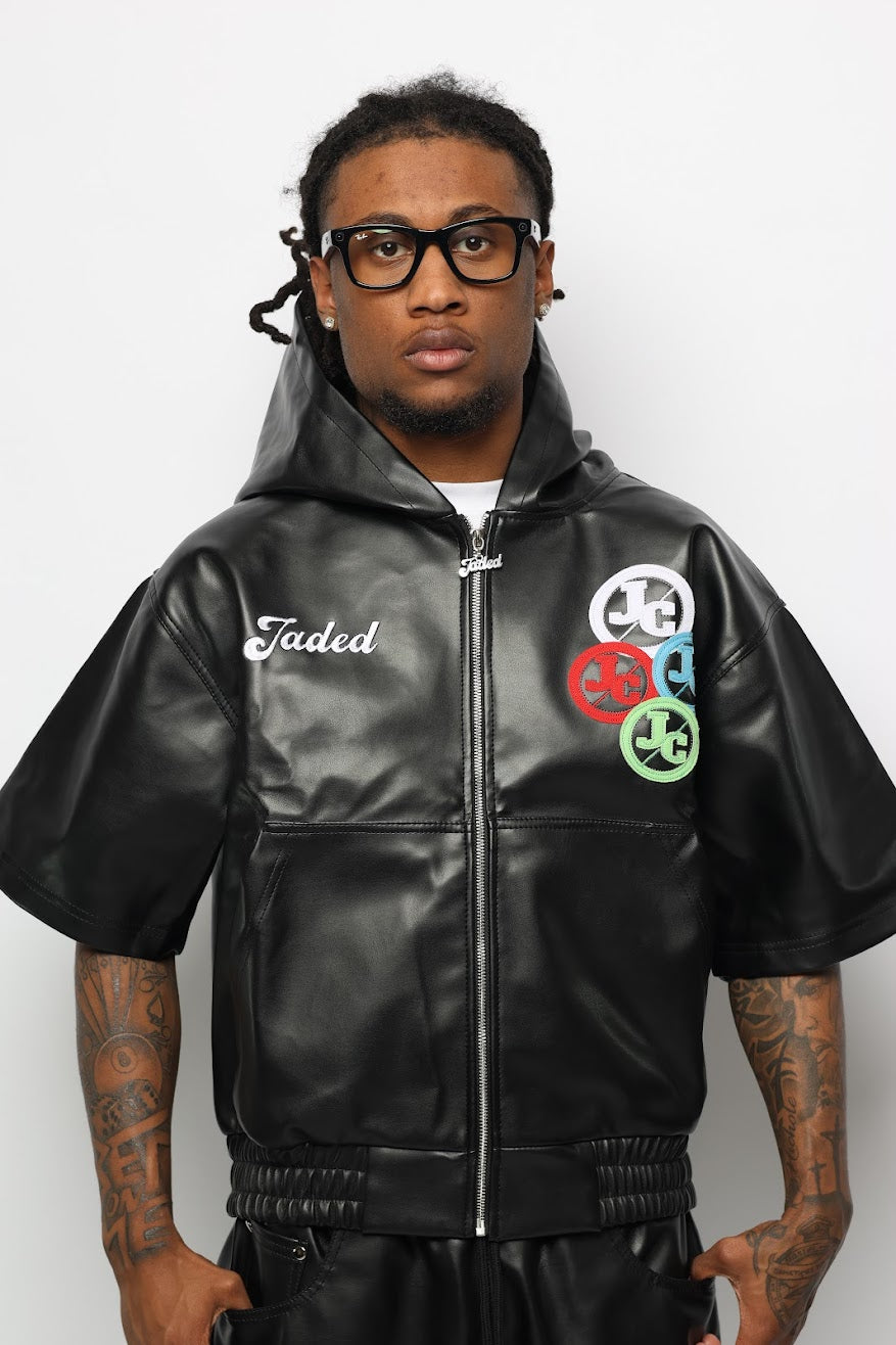 BLACK JADED LEATHER SET