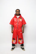 JADED RED LEATHER SET